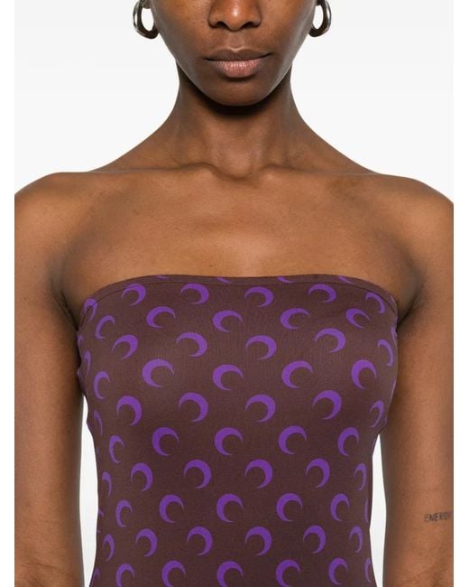 Vestido midi con estampado Moon MARINE SERRE de color Purple
