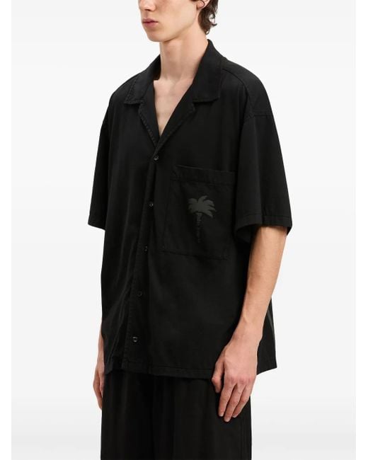 Palm Angels Black Shirt With Pocket for men