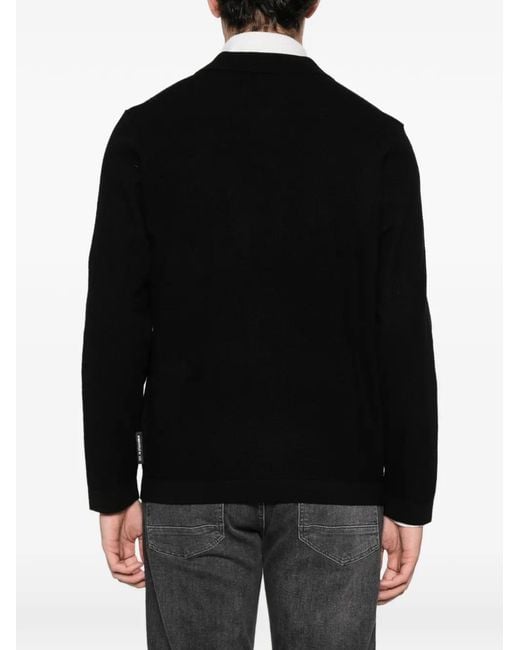 Marc O' Polo Black Cardigan Zippé À Poche Poitrine for men