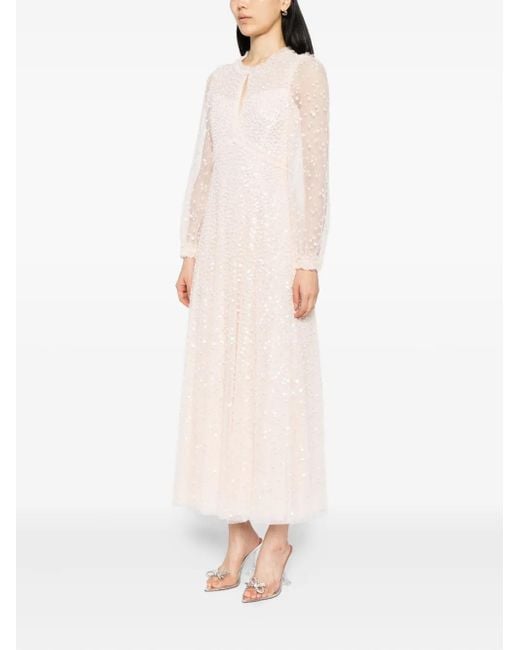 Needle & Thread Pink Sequin-Embellished Dress