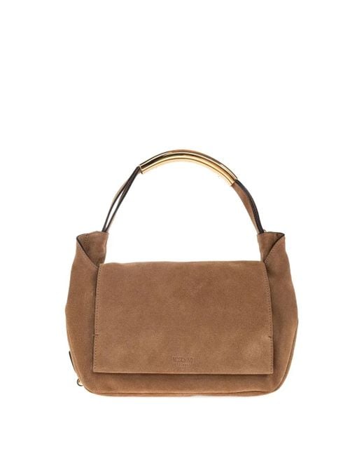 Moschino Brown Shopper Aus Wildleder