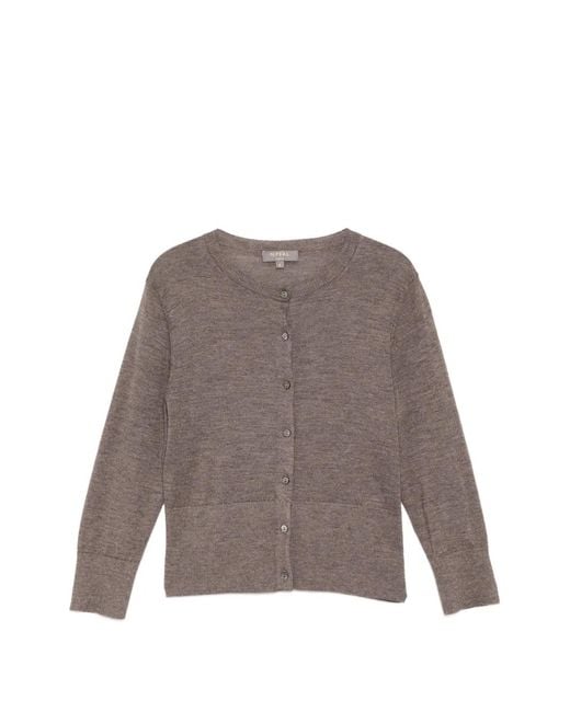 N.Peal Cashmere Brown Darcie Cropped Cardigan