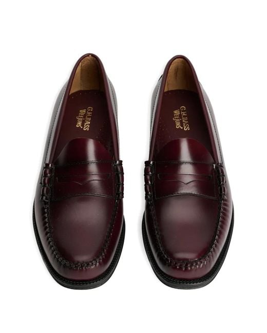 G.H.BASS White Weejuns Larson Penny Loafers for men