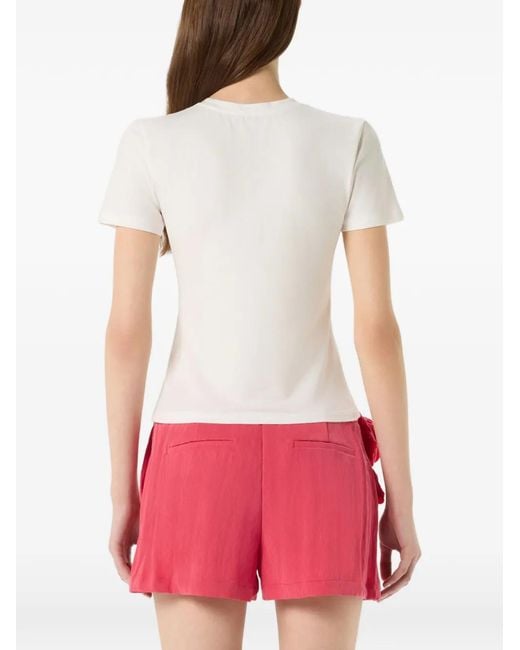 Blumarine White Butterfly-Print T-Shirt