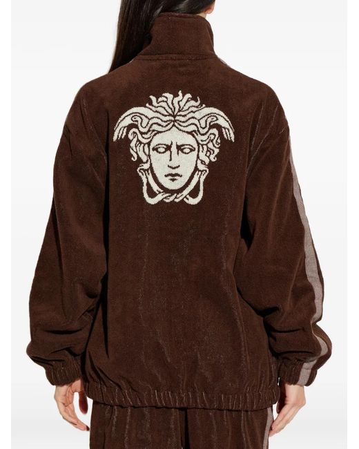Versace Brown Veste Zippée À Imprimé Medusa