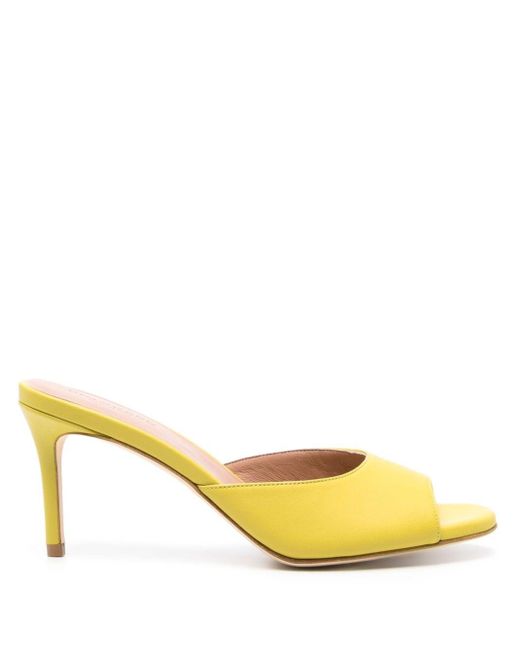 Scarosso Yellow 75mm Lohan Leather Mules