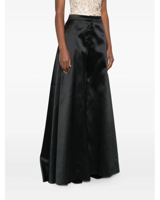 Gemy Maalouf Black Satin Trousers