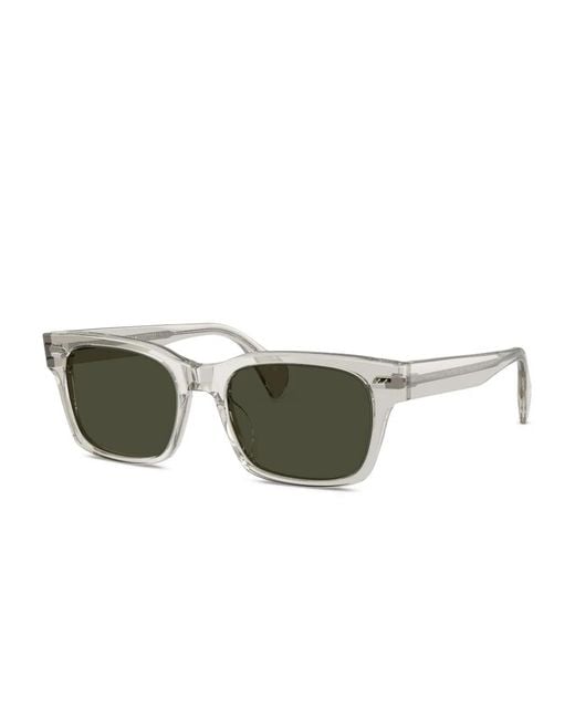 Oliver Peoples Green Rectangle-Frame Sunglasses