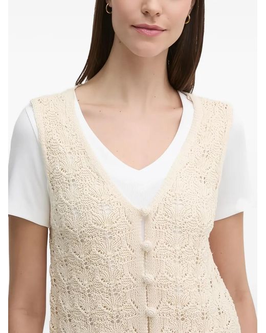 INTROPIA White Textured Waistcoat