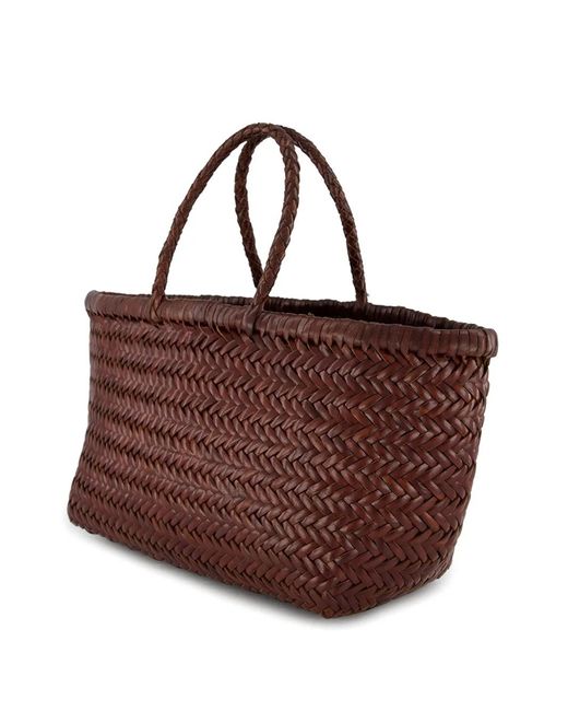 Dragon Diffusion Brown Small Triple Jump Leather Handbag