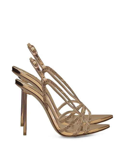 Le Silla Metallic Euginie Crystal-Embellished Pointed-Toe Sandals