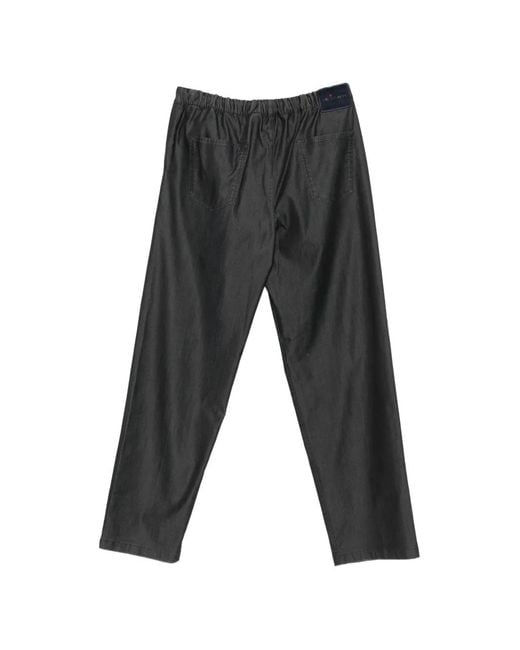 Kiton Gray Drawstring Logo-Patch Trousers for men