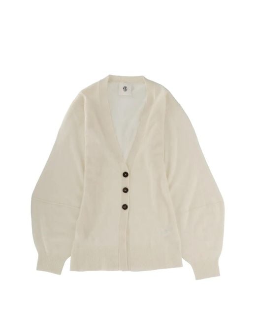 THE GARMENT White Como Button V-Neck Knitwear