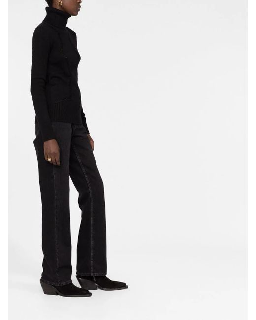 Saint Laurent Black Cut-Out Roll-Neck Jumper