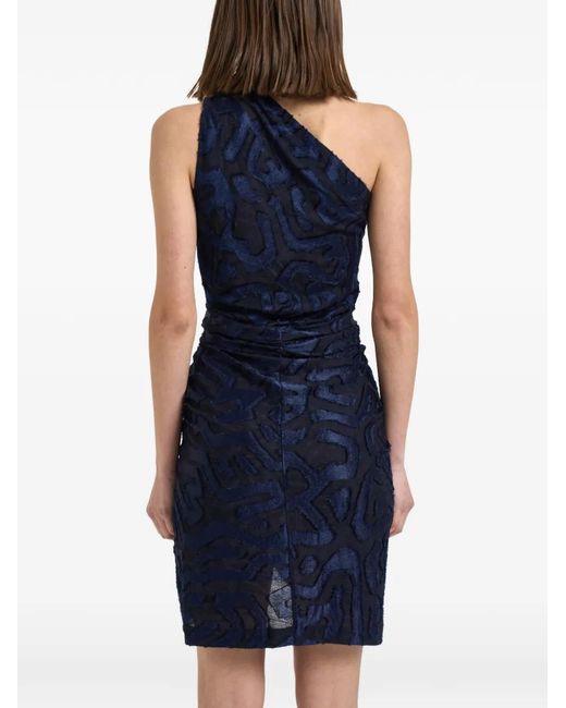 Isabel Marant Blue Liliana One-Shoulder Fil Coupé Dress