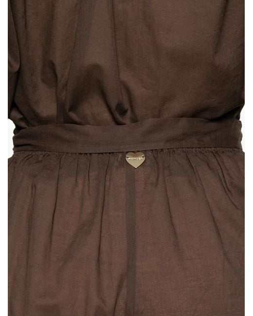 Twinset Brown Wrap-Front Wide-Leg Trousers