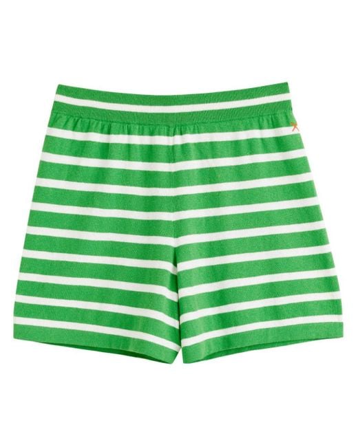 Chinti & Parker Green Gestrickte Shorts mit Streifen