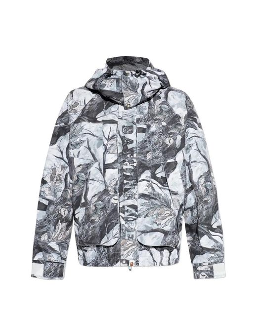 A Bathing Ape メンズ グレー フーデッドジャケット 【公式通販】