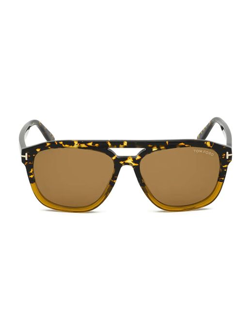 Tom Ford Sonnenbrille Mit Eckigem Gestell in Natural für Herren