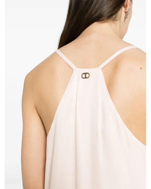 Twinset Pink Sleeveless Satin Top