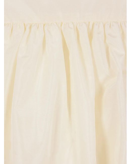Simone Rocha Midi-Rok Met Gewelfde Afwerking in het White