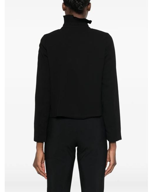 Psophia Black Ruffled Pleated Jacket