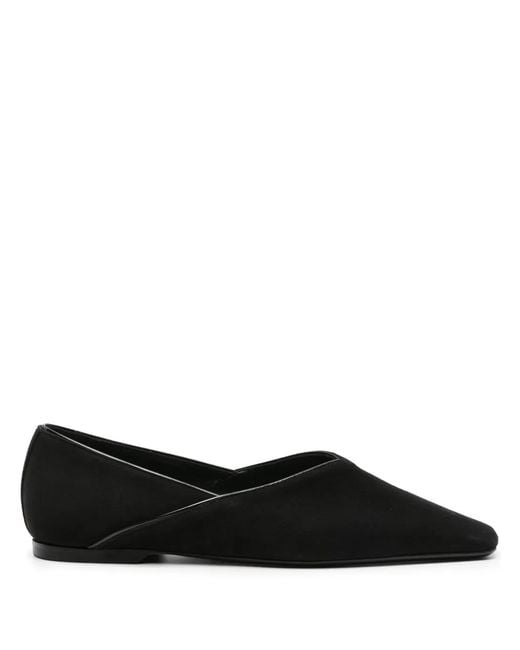 Totême Black Suede Ballerina Flat