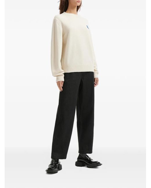 Adererror Black Patch-Detail Straight Jeans