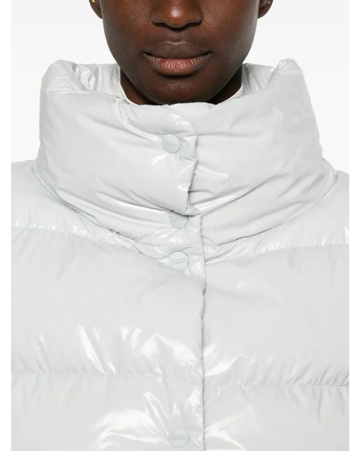 Herno White Quilted High-Neck Vest