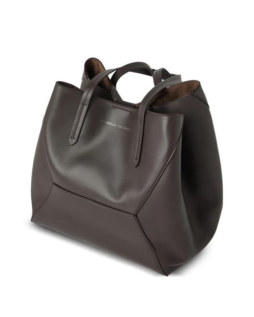 Brunello Cucinelli Brown Bc Duo Leather Tote Bag