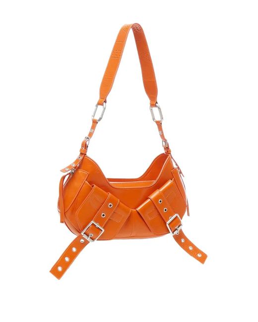 BIASIA Orange Buckle-Detail Shoulder Bag