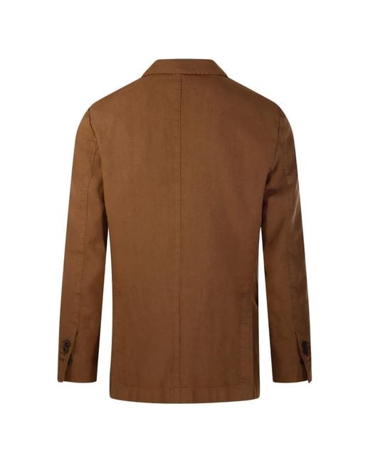 Santaniello Brown Buttoned Blazer for men