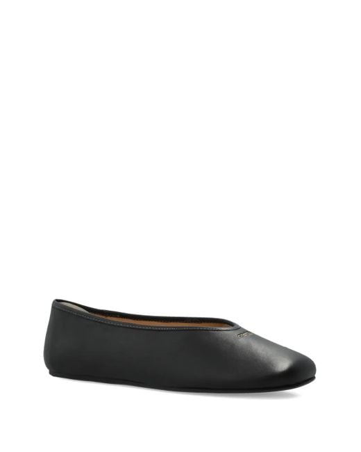 COACH Women's Black Leather Ballet Flats