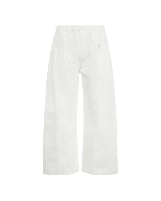 Deiji Studios White Pleated Palazzo Pants