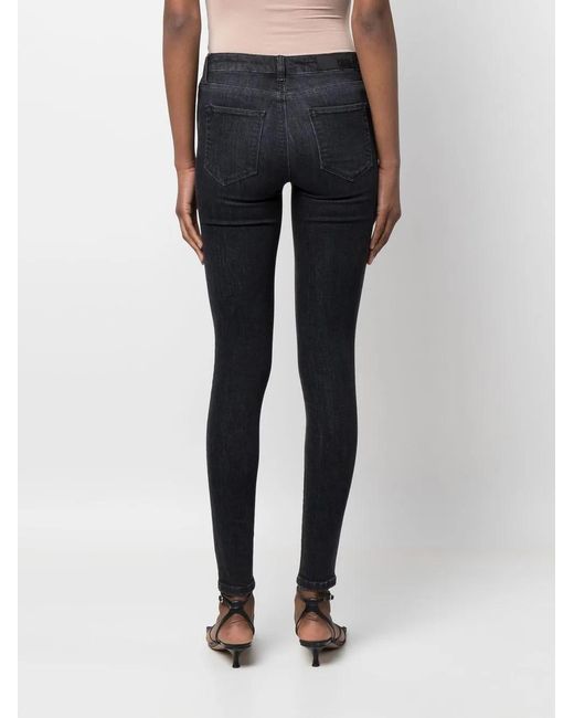 Karl Lagerfeld Black Logo-Print Skinny Jeans