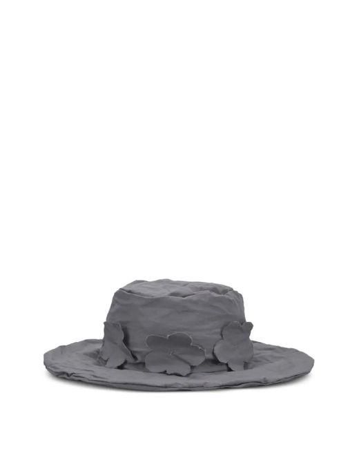Scha Gray Flower-Appliqué Hat