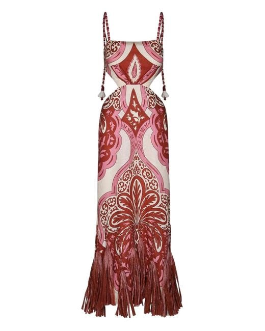 Johanna Ortiz Red Counter Rythym Dress