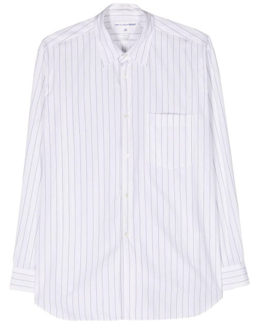 Comme des Garçons White Striped Cotton Shirt for men