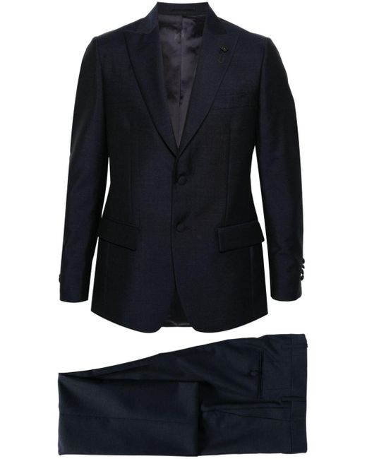 Lardini Blue Single-breasted Wool Blend Suit for men