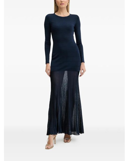 Twinset Blue Knitted Pleated Dress