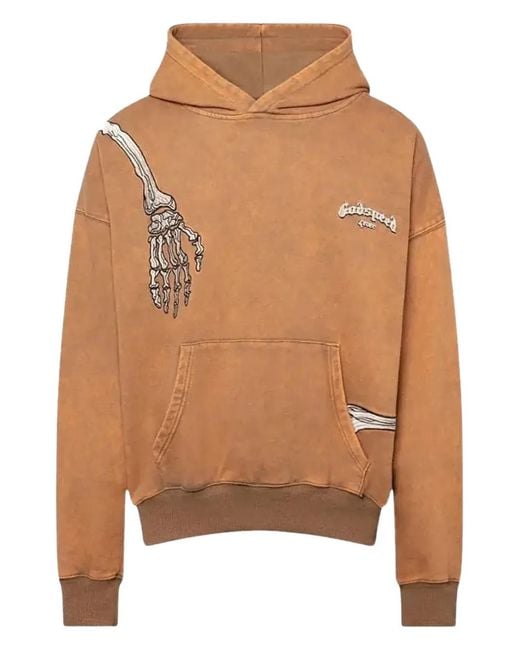 Godspeed Brown Skeleton Graphic Hoodie for men