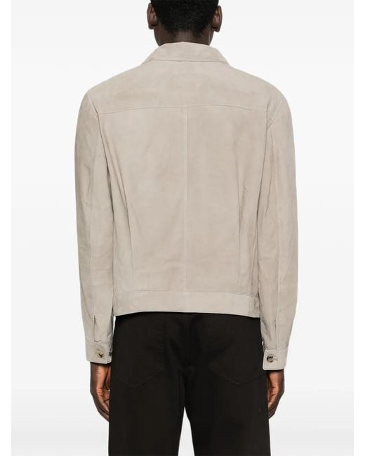 Brunello Cucinelli White Veste En Cuir À Poches Multiples for men