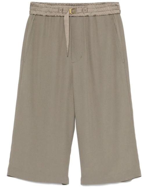 AMI Gray Crepe Shorts
