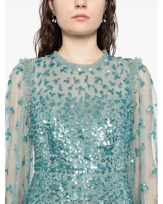 Needle & Thread Blue Glisten Gown
