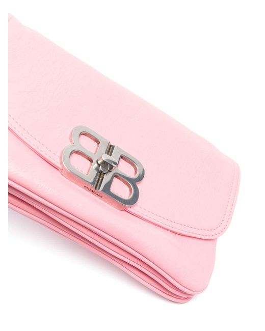 Balenciaga Pink Small Bb Soft Flap Leather Shoulder Bag