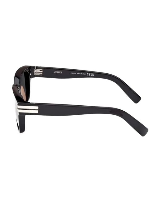 Zegna Gray Square-Frame Sunglasses for men