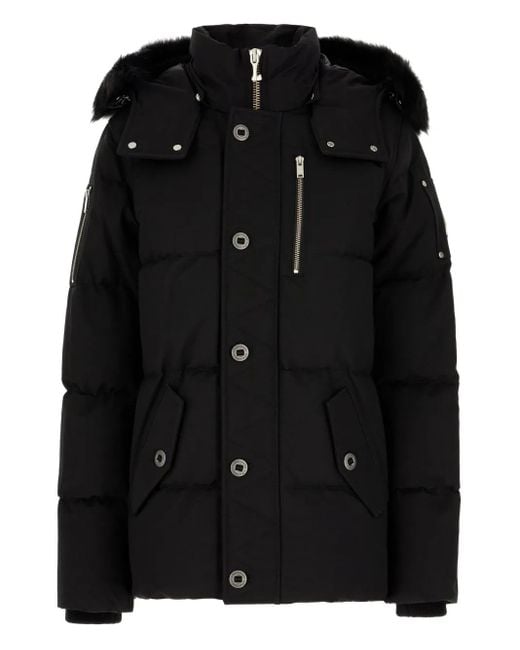 Moose Knuckles Black Hooded Puffer Jacket