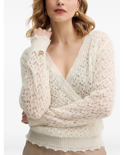 Twinset Natural V-Neck Button Top