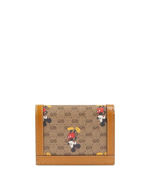 Cartera con estampado de Mickey y GG de x Disney Gucci de color Marron Lyst