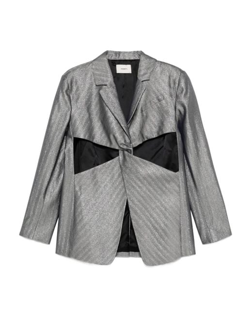 Giacca Sartoriale Con Cut-Out di Coperni in Gray